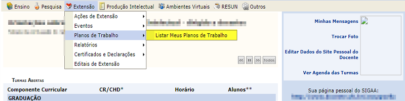 A seguinte página será exibida:
